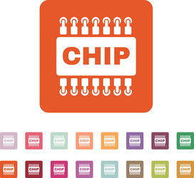 chip icon microchip and microcircuit symbol vector image