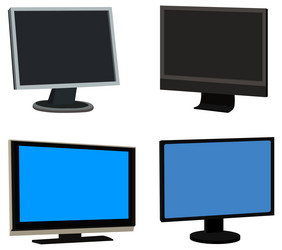 collection of lcd monitor computer set vector image