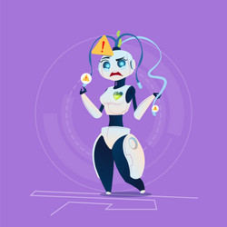 cute robot error modern artificial intelligence vector image