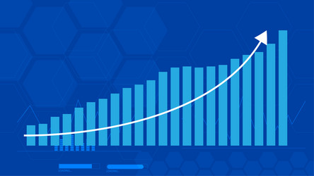 growthing graph and modern computer virtual vector image