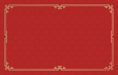 rectangle gold frame ornament with red background vector image