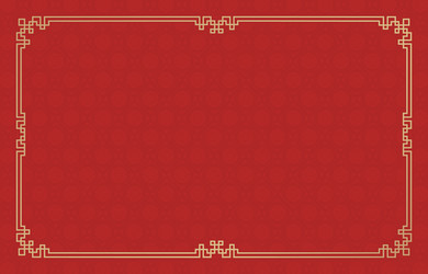 rectangle gold frame ornament with red background vector