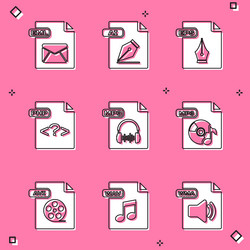set eml file document ai eps php mp3 avi vector image