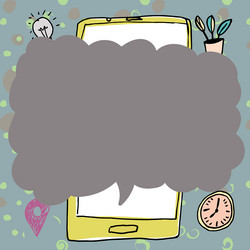 speech bubble with important message above mobile vector image