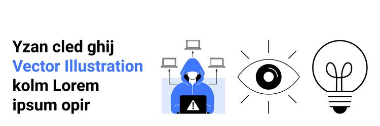 cybersecurity threat concept with hacker eye vector image
