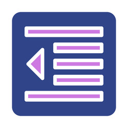 icon with horizontal lines and left triangle vector image