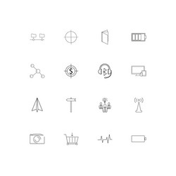 internet of things simple linear icons set vector image