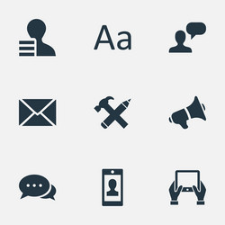 set of simple user icons vector image