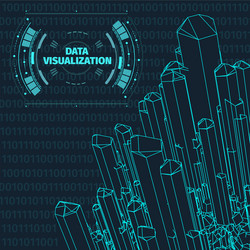 data visualization background futuristic design vector image