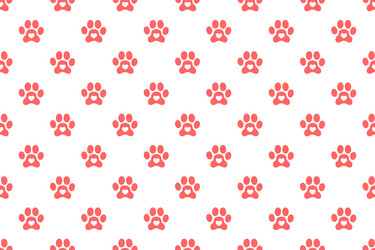dog or cat paw print with heart inside seamless Vector Image