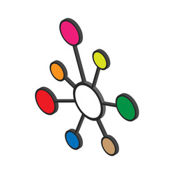 hub flat network icon connect structure symbol vector image
