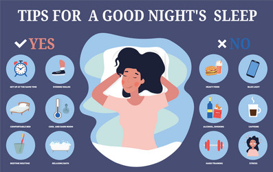 infographic showing tips for restful sleep vector