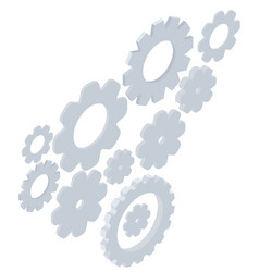 Isometric gears isolated on white background vector