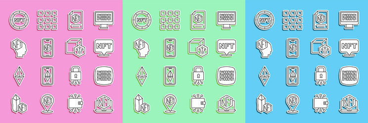 set line laptop with art store app binary code vector image