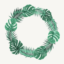 Tropical Palm Wreath Vector Image