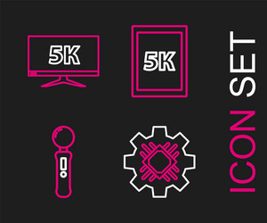 set line processor gamepad tablet with text 5k vector image