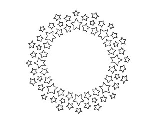 Start decoration frame in stars abstract round vector