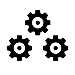 Three gear icons of configuration vector