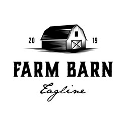 Vintage farm barn logo design - wood Royalty Free Vector