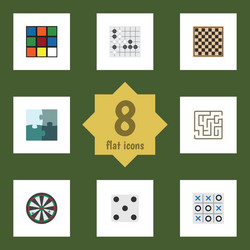 flat icon play set of gomoku cube chess table vector image