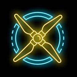 drone propeller rotating with neon light effect vector image
