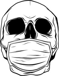 Medical Skull with Mask Vector Image