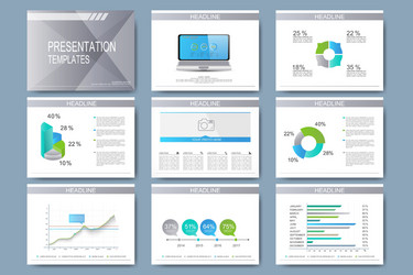 set of templates for presentation slides vector image
