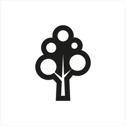simple minimal black tree icon symbol style vector image