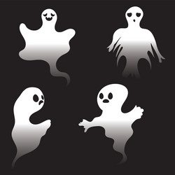 simple spooky ghosts2 vector