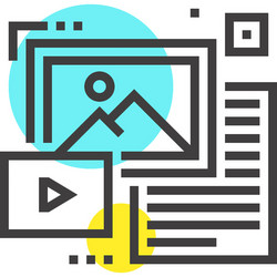 unstructured data flat line web icon concept vector image