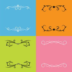 calligraphic abstract frames design element set vector image