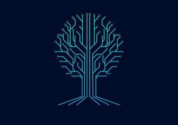 Digital Tree Technology Icon vector image