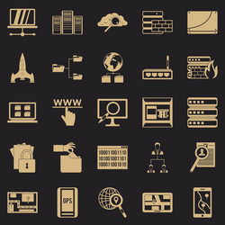 internet protocol icons set simple style vector image