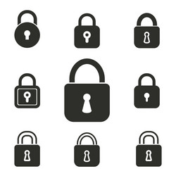 lock icon set vector image