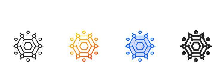 processor iconthin linear gradient blue stroke vector image