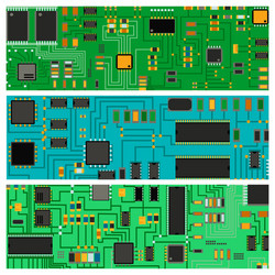 computer chip technology processor circuit vector image