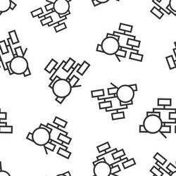 hierarchy diagram icon in flat style structure vector image