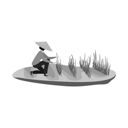 isolated object of rice and field symbol vector image