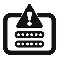 warning sign with password form showing access vector image