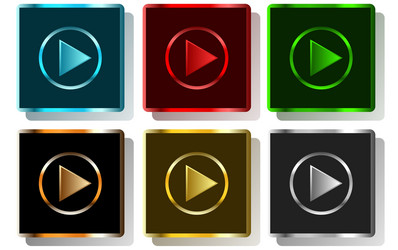 Colorful play button vector