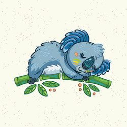 cute cartoon koala on a tree Vector Image