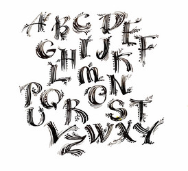 Watercolor Lettering Set Vector Image