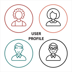 web user profile icon set file vector image