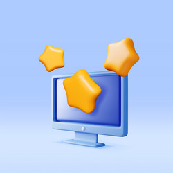 3d computer with customer feedback isolated vector image