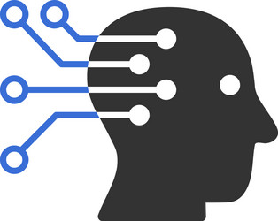 cyborg brain interface circuit icon vector image