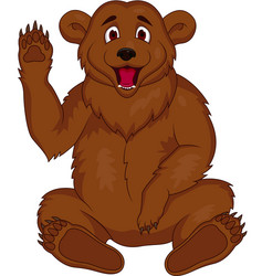 Funny brown bear cartoon Royalty Free Vector Image
