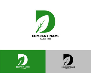 Initial letter d leaf logo design template element