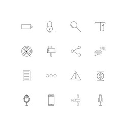 internet of things linear thin icons set outlined vector image