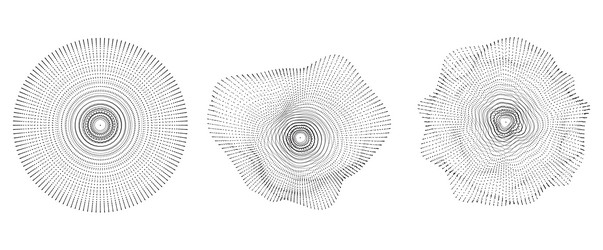 radial dotted sphere shapes with particle array vector image
