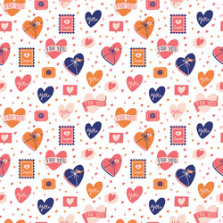 seamless pattern with big collection love vector